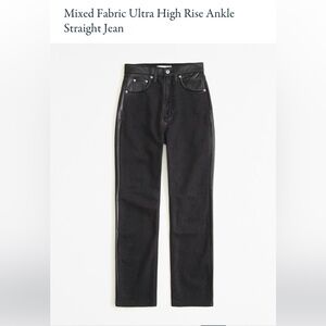 Mixed Fabric Ultra High Rise Ankle Straight Jean - Size 0 Extra Short